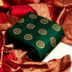 Dark Green Silk Banarasi Suit