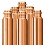 Six Plain Copper Bottles