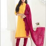 64003 Yellow Chanderi Straight Suit