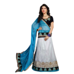 51004Black and White Wedding Wear Valvet Lehenga Choli