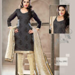 1005 Black and Ivory Chudidar Suit