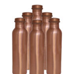 Six Plain Copper Bottles