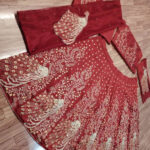 Falu Red Bridal Wear Peacock Embroidered Lehenga Choli