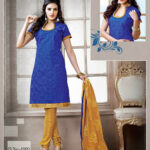 1009 Blue and Chrome Yellow Chudidar Suit