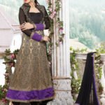3017Black and Purple Designer Anarkali Suit