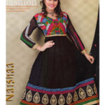 01Black and Golden Georgette Anarkali Suit