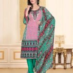1001Pink and Green Chudidar Suit