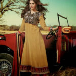 4010 Brown and Red Designer Anarkali Suit