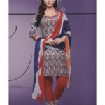 01 Red and White Cotton Chudidar Suit