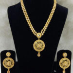 11B White Diamond Work Necklace Set with Maang Tika