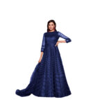 NavyBlue Butterfly Net Embroidered Anarkali Suit