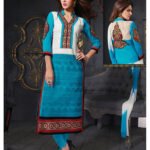9309SkyBlue and Ivory Straight suit