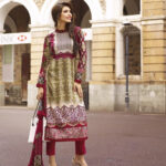 4503 Maroon and Light Yellow Printed Cotton Satin Straight Suit