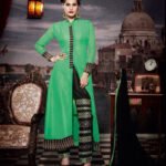 10115 Forest Green and Black Faux Georgette Designer Suit