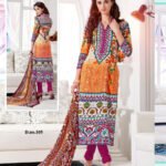 105Orange and Pink Cotton Satin Party Wear/Daily Wear Straight Suit