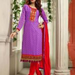 7008 Purple and Red Designer Brasso Straight Suit