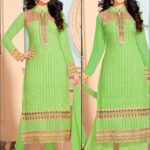 35007 Light Green Georgette Straight Suit