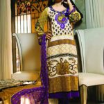 134A Navajo White and Purple Pakistani Suit