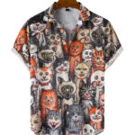 Dark Grey Imagic Cotton Shirt For Men