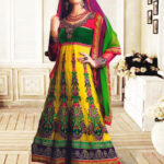 1205Yellow and Green Anarkali Suit