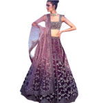 Purple Satin Silk Heavy Embroidery Work Lehenga Choli