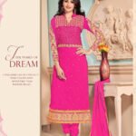 34008Magenta and Golden Straight Suit