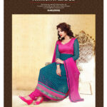 51005Megenta and DeepSkyBlue Anarkali Suit