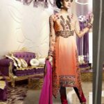 8007Peach and Pink Designer Suit