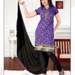 2002 Purple and Black Chudidar Suit
