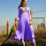 1690 Purple Chiffon Anarkali Suit