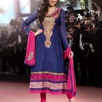6053 Blue Georgette Straight Suit