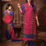 4506 Royal Blue and Deep Pink Straight Suit