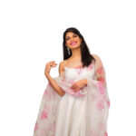 White Taffeta Silk Designer Suit