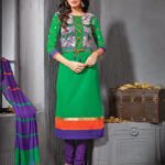 3311Green and Violet Chudidar Suit