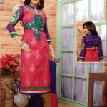 8206 Pink and Violet Straight Suit