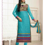 3508 Sea Blue Designer Straight Suit