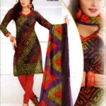3120Multicolor and MonzaRed Cotton Salwar Suit