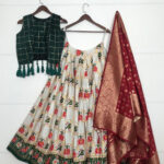 Ivory Designer Printed Lehenga Choli