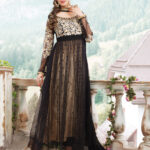 3021Beige and Black Designer Anarkali Suit
