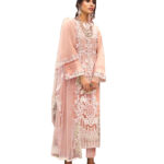 palered Butterfly Net Pakistani Suit