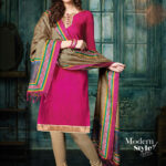 5008Magenta and SandyBrown Banarasi Jacquard Daily Wear Straight Suit