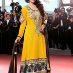 6052 Turmeric Yellow and Black Georgette Staight Suit