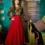 6005Red and Black Anarkali Suit