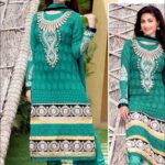 1017SeaGreen and Silver Georgette Straight Suit