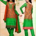 9004AChocolateBrown and ForestGreen Straight Suit
