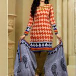7024Orange and Mehandi Green Chudidar Suit