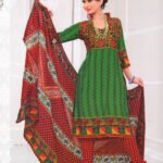 2014Green and Red Chudidar Suit