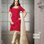 1006 Rose Pink and Ivory Chudidar Suit