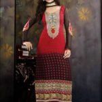 10003Red and Black Brasso Straight Suit