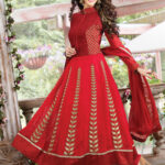 3013Red and Golden Anarkali Suit